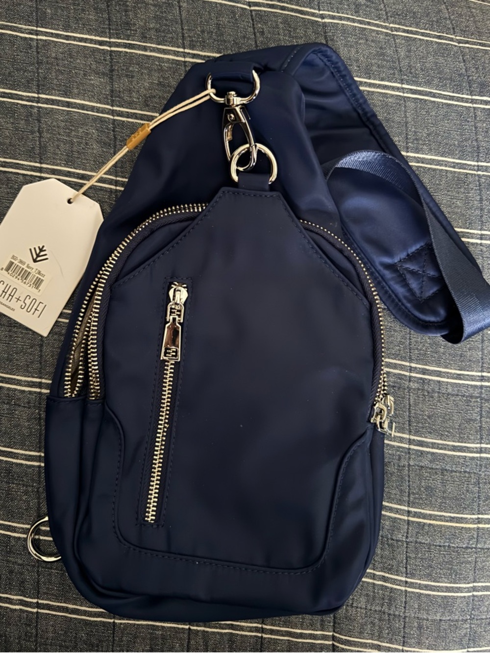 Sasha + Sofi LA Navy Sling Backpack - Compact Everyday Crossbody